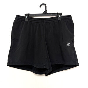 Adidas Women’s 1X Black Adicolor Essential Sweat Shorts Pull On Trefoil Logo